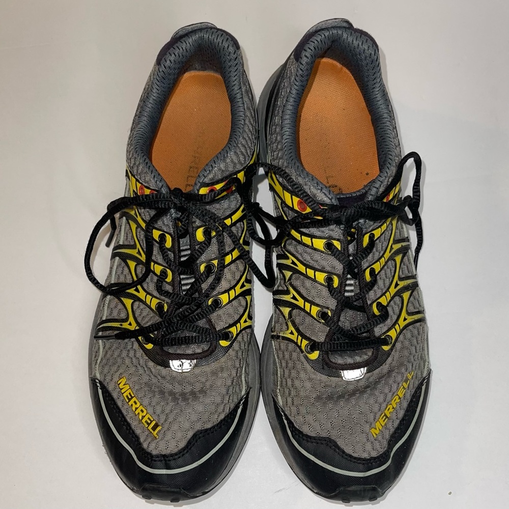 Merrel mens performance footwear grey yellow size 8.5
